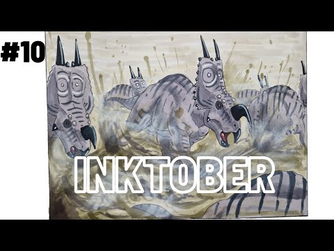 Drawing the Einiosaurus Inktober Day 10