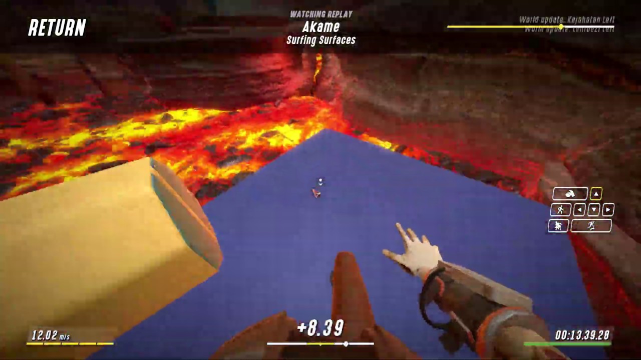 Hot Lava Surfing Surfaces SPEEDRUN [under 20s]