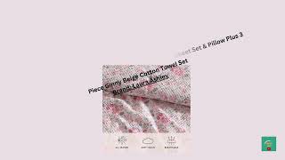 Laura Ashley Twin Bedding Set with Matching Sham, Sheet Set & Pillow Plus 3 Piece Ginny Beige Cotton