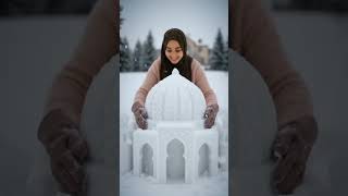 Today Making Beautiful Snow Mosque In Snowfall