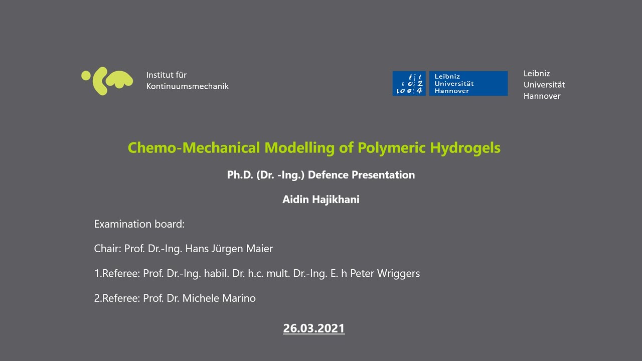 Online PhD (Dr. -Ing.) defense: Aidin Hajikhani in Mechanical Eng. @ Leibniz Uni. Hannover (Deutsch)