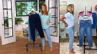 Susan Graver Straight Leg Ankle Jean with Frayed Hem on QVC