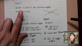 Proofs with Vertical Angles