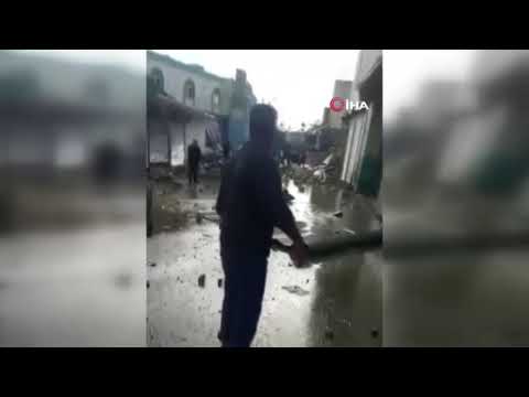 Fırtınada minarenin yıkılma anı kamerada