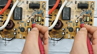 电磁炉5V电压变成了310V?非隔离电源有点危险，下次测量要注意