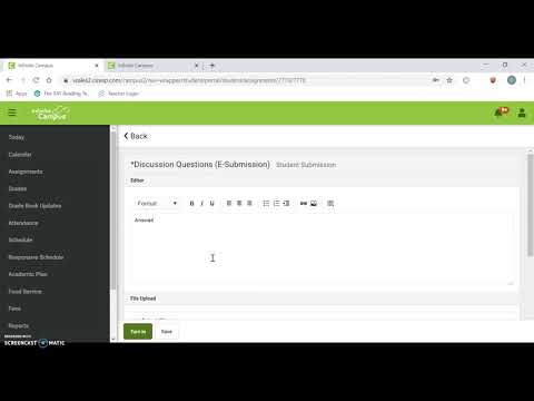 Assignment Submission Infinite Campus (Part 1)