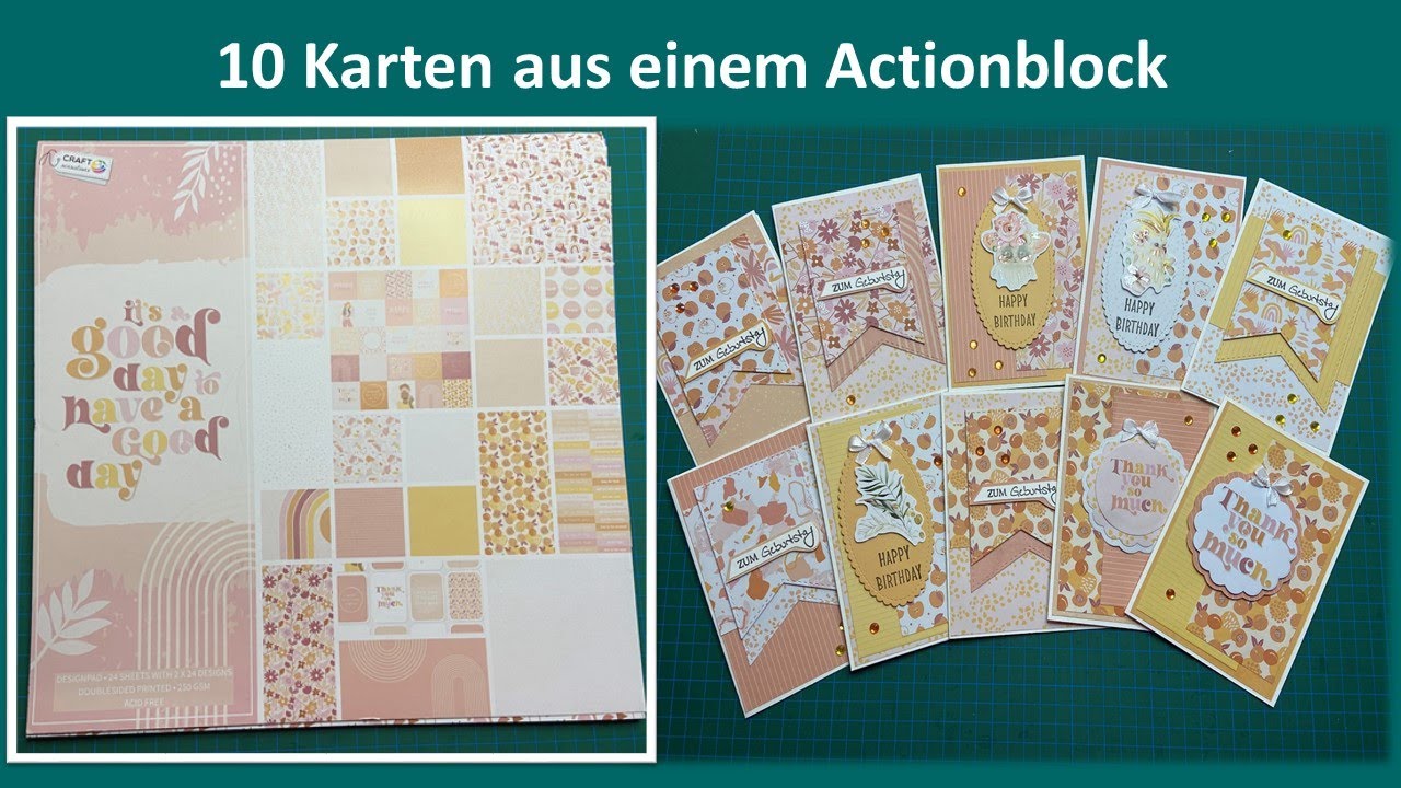 10 Karten mit Papier vom Action 🍂 | Herbstkarten | Actionblock basteln ...