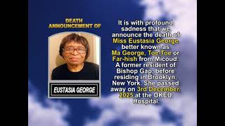Eustasia George  ~ Short Obituary