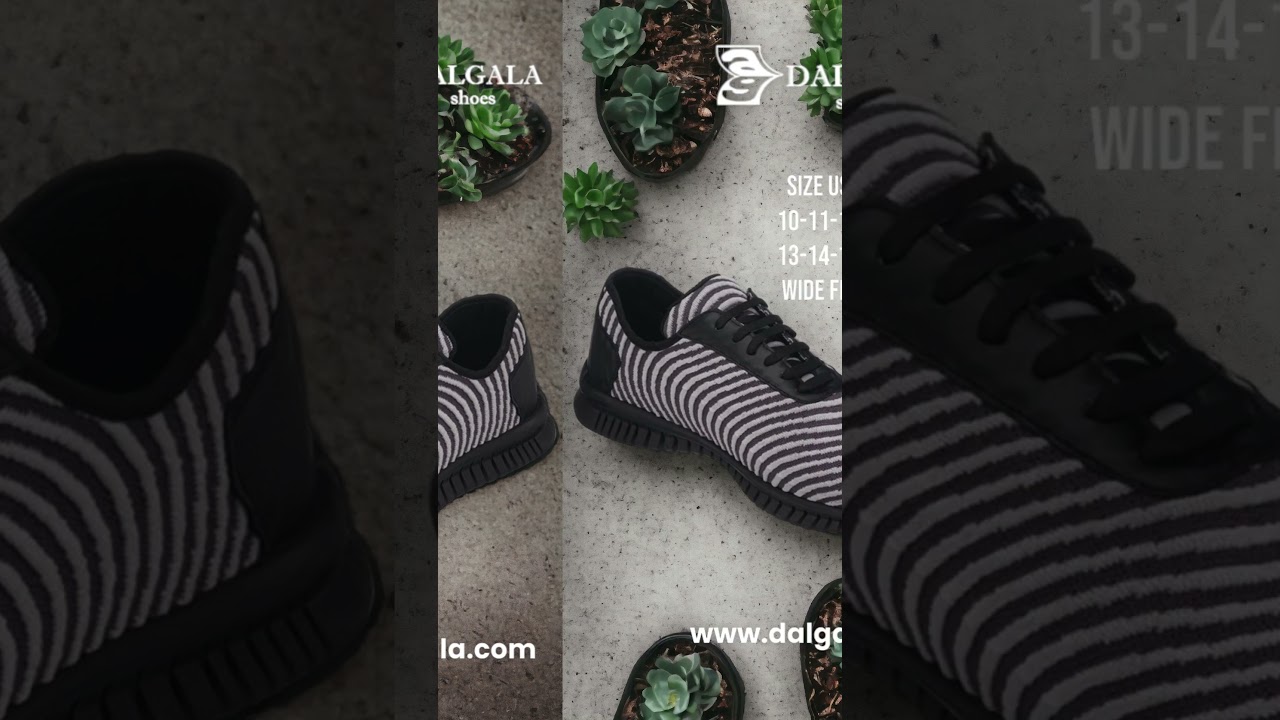 Black Handmade King Size Men's Sneakers