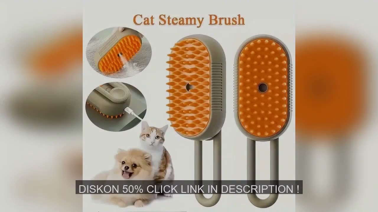 Cat Dog Pet Spray Massage Brush One Button Steam Spray Folding Rotatable Floating Hair Bath Hair Rem