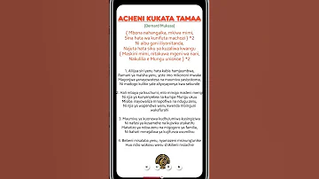 ACHENI KUKATA TAMAA BERNARD MUKASA LYRICS 