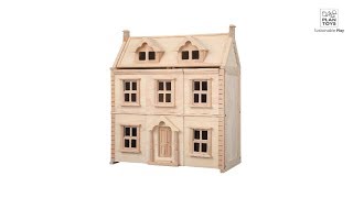 This dollhouse has 3 floors including the attic. Each floor is accessible with opening panels and realistic sashes that slide open and 