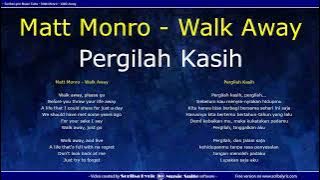 Walk Away - Matt Monro (Lirik & Terjemahan)