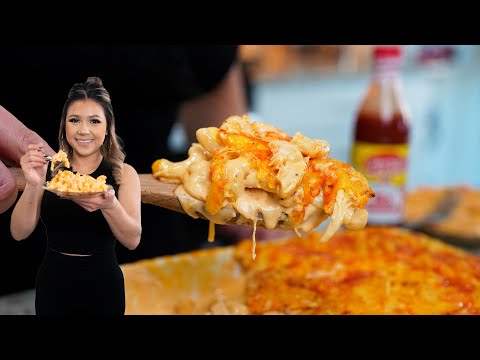 Flaming chicken mac and cheese, from the video