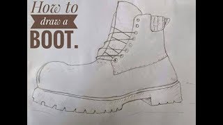 How to draw a Boot | Pencil sketch | step by step | by videos point