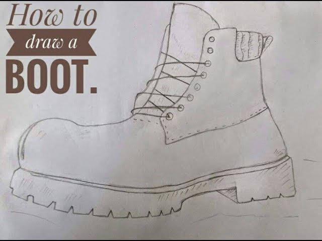 Isolated, sketch with lines, female autumn boot • wall stickers design,  drawing, boot | myloview.com