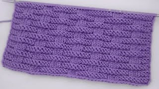 Very easy Basket weave knitting pattern for Sweater , Jacket ,Blanket. only knit & purl
