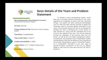 Smart India Hackathon-2023 || SIH1382 Real-Time Vehicle Tracking System || PPT Explanation