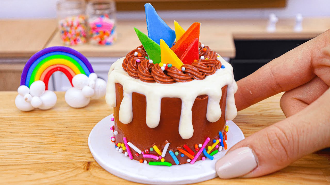 Amazing Miniature Rainbow Chocolate Cake Decorating 🌈Rainbow ...
