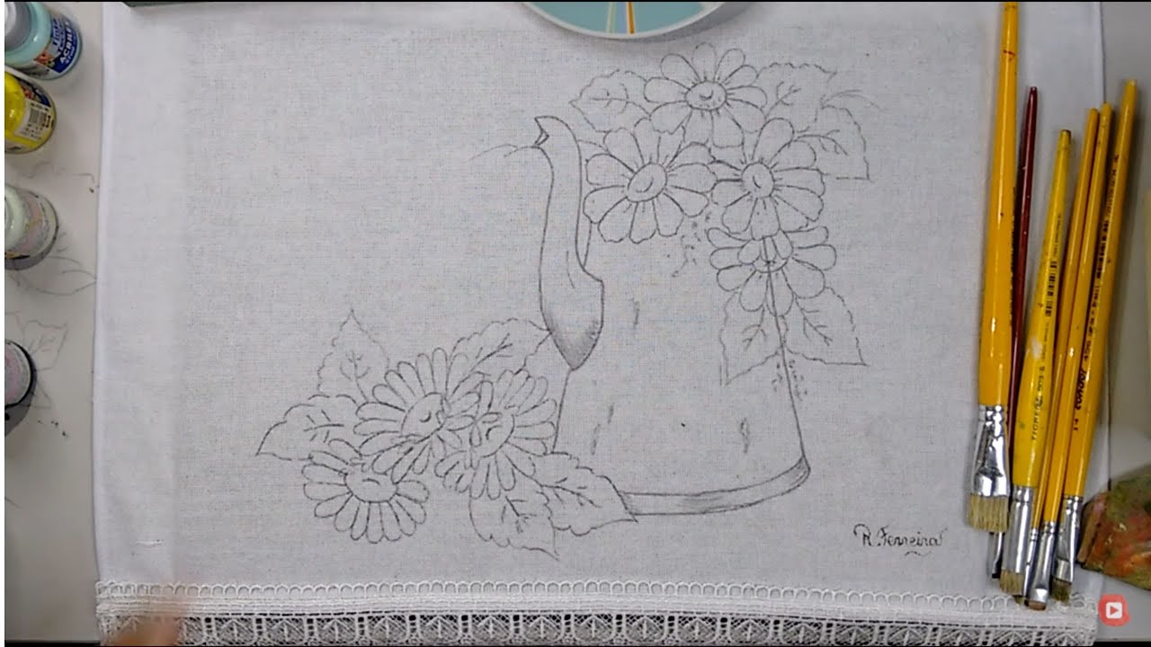 Roberto Ferreira - Novo Projeto - Pintura em Tecido Bule de Porcelana