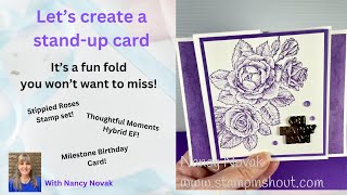 Fun Double Layer Stand-Up Card, Featuring the Stippled Roses Stamp Set