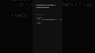 Java Accessing local variables in Lambda expression