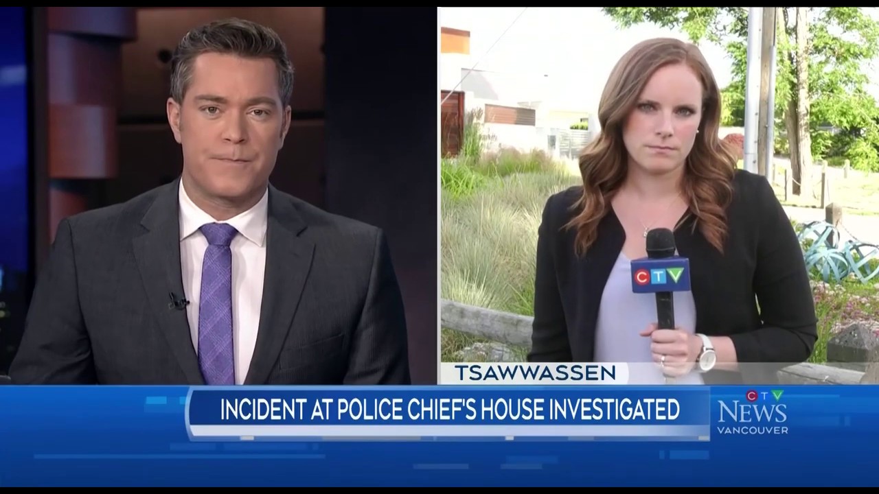 Woman allegedly sprayed with hose outside Delta police chief's home