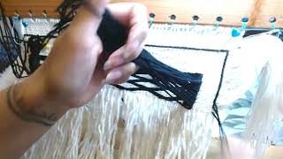 three strand twining after row 27 & 28