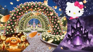Kurumi & My Melody in a Magical Rose Garden 🌹✨ | Cute Kitty Fantasy World | Dreamy 4K Aesthetic screenshot 5