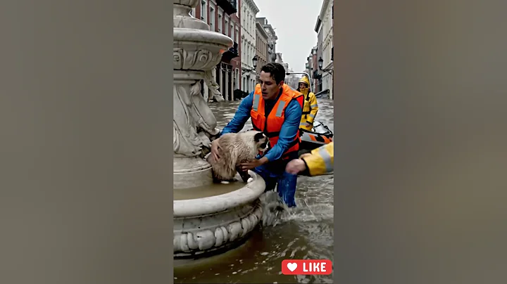 Watch the video about “Rescue Team Saves Cat Stranded on Statue During Hurricane Flood”
