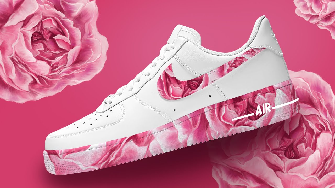 pink flower air force ones