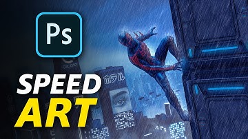 How to create Heavy Rain Effect in Photoshop | Spider-Man 2099 Cyberpunk Speed Art
