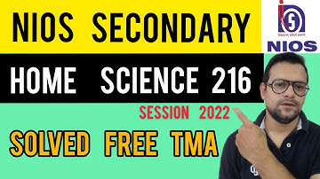 Nios Class X Home Science Solved TMA 2022 || Nios Home Science April-October 2022 Solved TMA Class X
