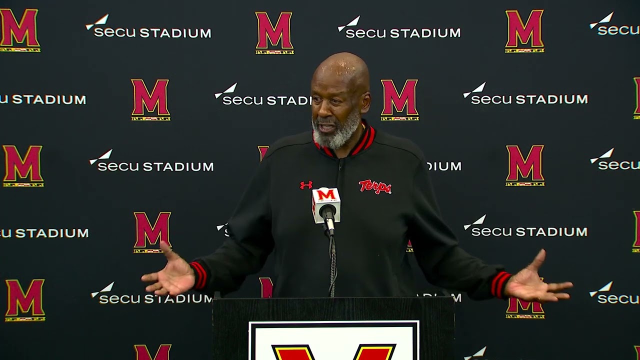 Mike Locksley on two point attempt decision, falling vs. Virginia Tech, fan support