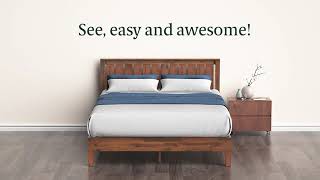 Deluxe Wood Platform Bed With Headboard, Zinus Alexis Deluxe Wood Platform Bed Frame Instructions