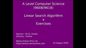 Linear Search Algorithm - AS Level