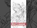 MetalTyrannomon! Watch me redo the eye 50 times! #digimon #metal #dinosaur #drawing