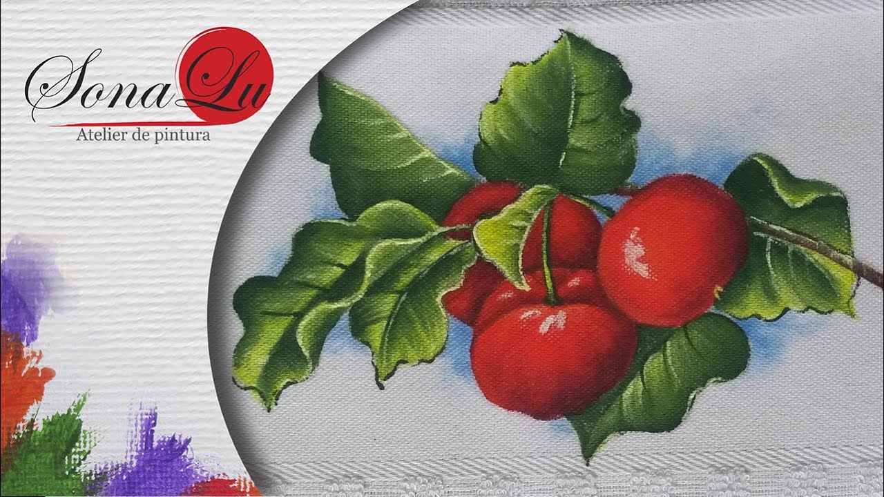 Aula 509 - Ramo de Acerola em Pano de Prato
