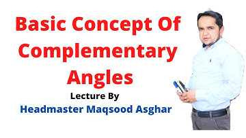 | Concept of Complementary Angles | Concept Of Geometry |Angles  @EducationWithMaqsood ​