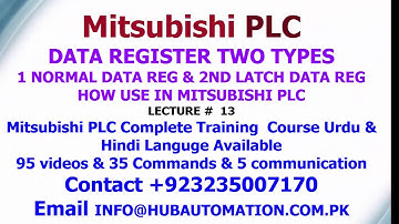 HOW USE MITSUBISHI PLC GENERAL and BACKUP DATA REGISTER INTRODUCTION URDU HINDI LECTURE 13