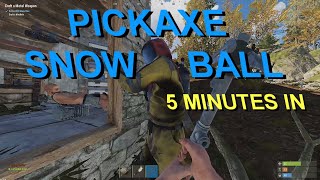 RUST - MY MOST INSANE FASTEST START (PICKAXE TO AK + PvP)