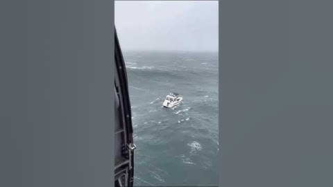 Boat turns upside down