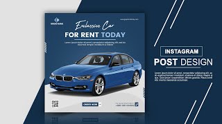 Rent Car Social Media Instagram Post Design || Photoshop Tutorial