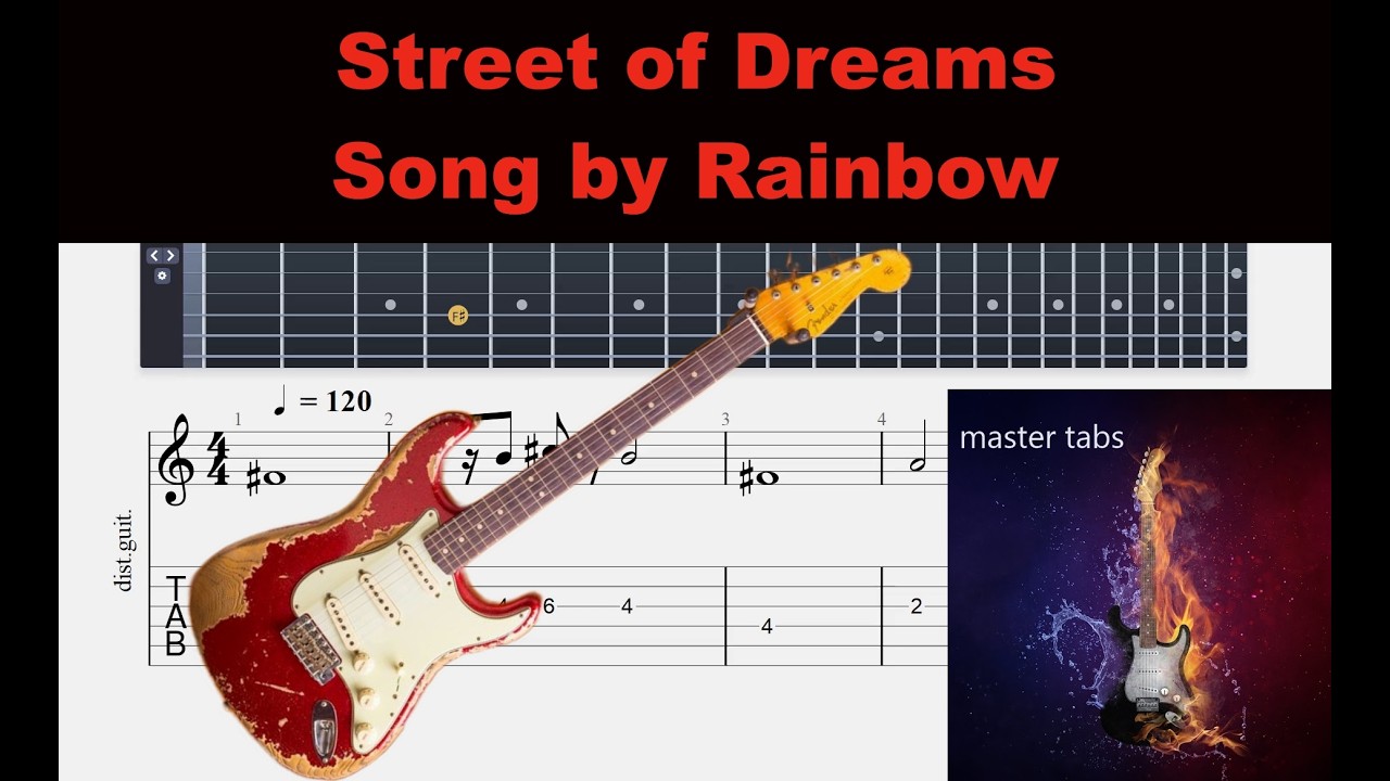Street of dreams #rainbow# | Guitar Tab | TUTORIAL#Mastertabs