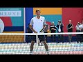 Roland Garros 2024: Roger Federer Playing Tennis With Kids As He Inagurates a Tennis Court in Paris.