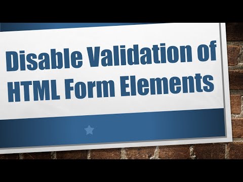 Disable Validation of