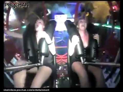 Girl Gets Too Excited On Sling Shot Ride Кончила - YouTube.