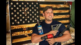 How to build an inexpensive rustic wooden flag build with basic tools.