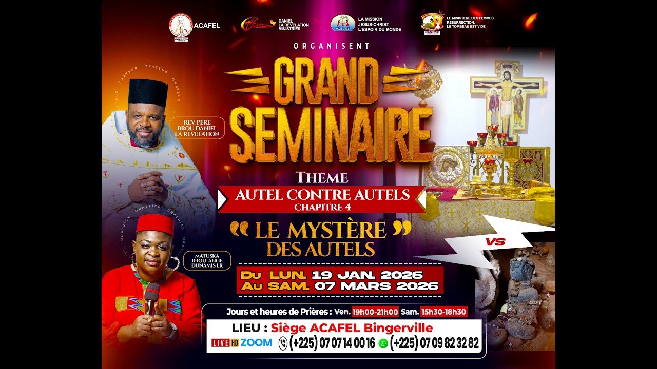 SPOT SÉMINAIRE AUTEL CONTRE autels, Thème: LE MYSTÈRE DES AUTELS.