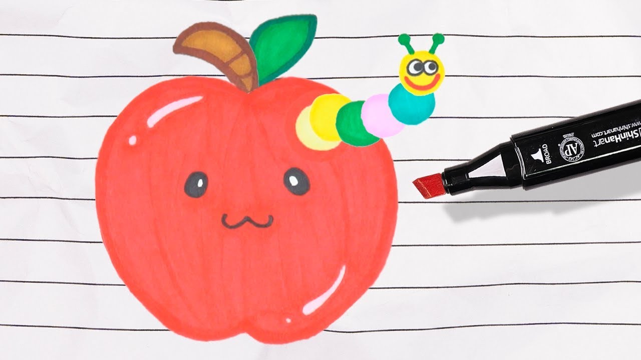 Let's Draw an Animated Apple! Learn Colors for Kids - YouTube